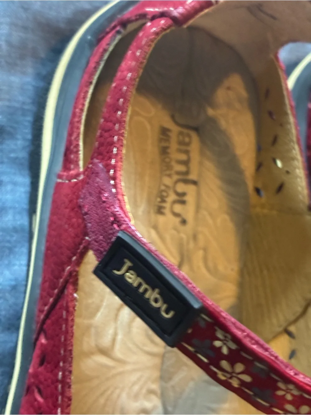 Jambu Red Mary Jane Flat with Cutout Upper size 7.5